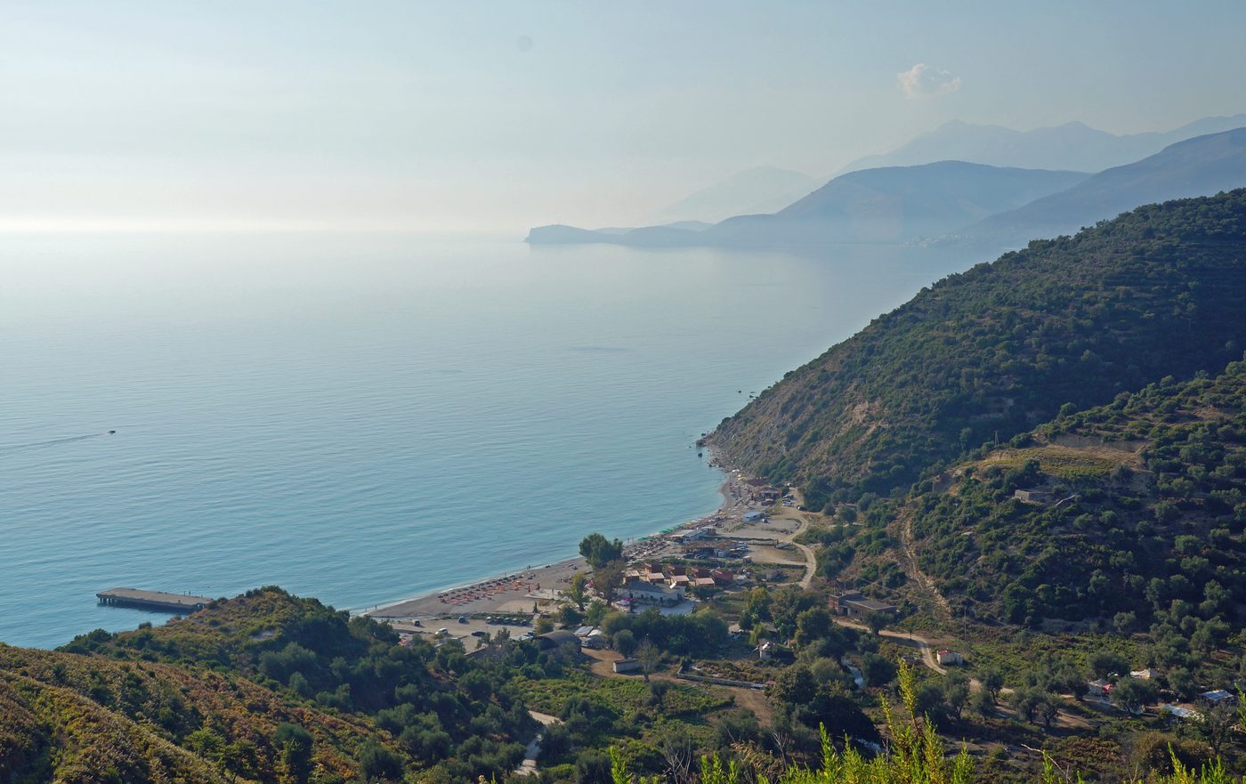 Bunec Beach in Piqeras, Albanian Riviera, Albania