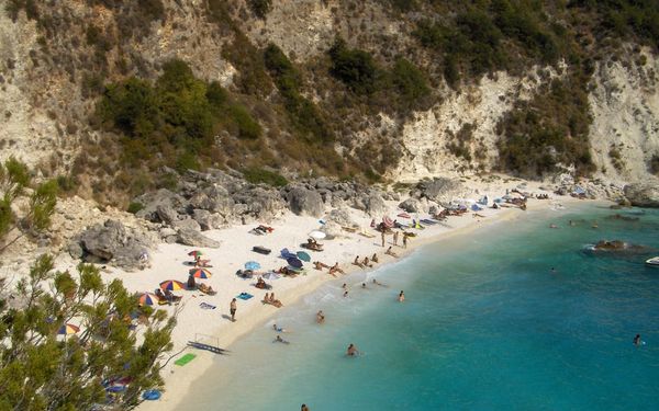 Agiofili Beach in Vasiliki, Lefkada, Greece