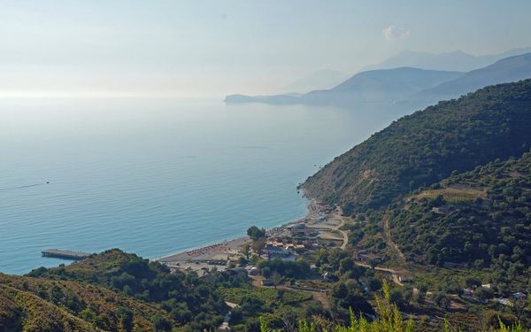 Bunec Beach in Piqeras, Albanian Riviera, Albania