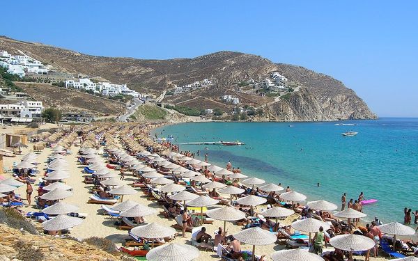 Elia Beach in Mykonos, Greece