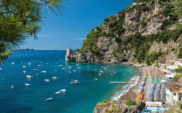 Fornillo Beach in Positano, Amalfi Coast, Italy
