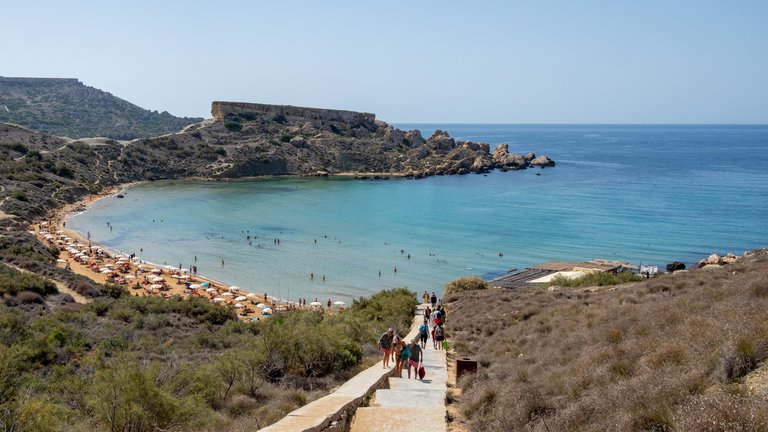 Għajn Tuffieħa Bay (Riviera) in Northern Region (Mġarr), Malta