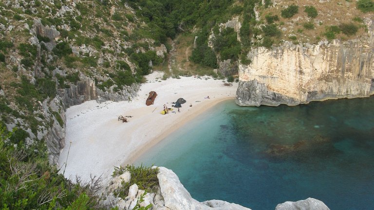 Grama Bay in Vlorë County (Karaburun), Albania