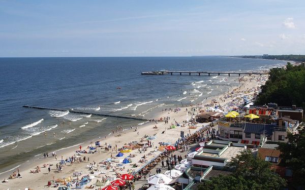 Kołobrzeg Beach in Kołobrzeg, West Pomerania, Poland