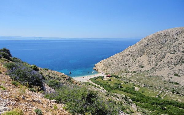Oprna Bay in Stara Baška, Krk, Croatia