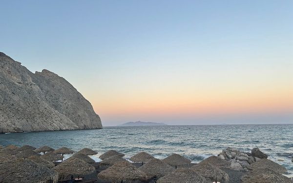 Perissa Beach in Santorini, Greece