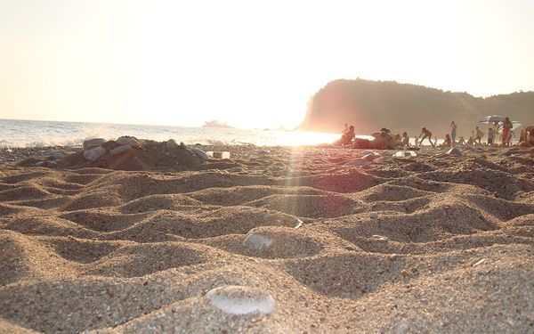 Petrovac Beach in Petrovac, Budva Riviera, Montenegro