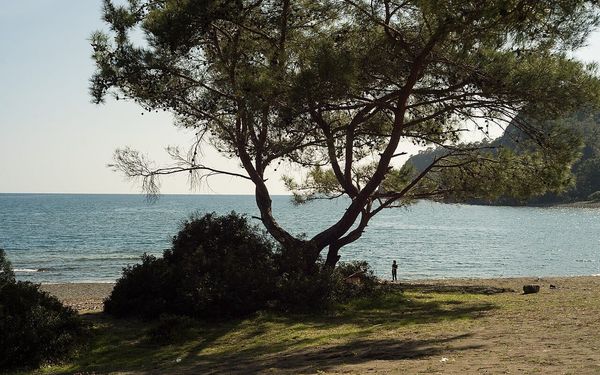 Phaselis Beach in Tekirova, Antalya, Turkey