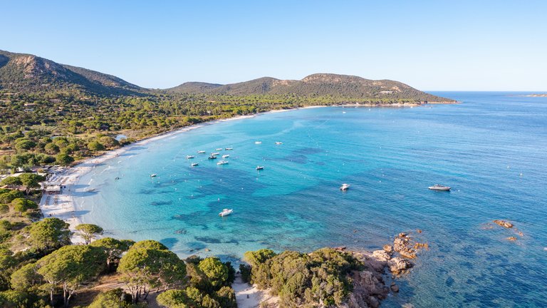 Palombaggia Beach in Corsica (Porto-Vecchio), France