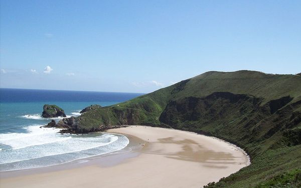 Playa de Gulpiyuri in Llanes, Asturias, Spain
