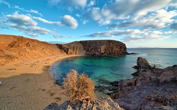 Playa de Papagayo in Playa Blanca, Lanzarote, Spain