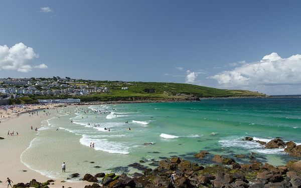 Porthmeor Beach in St Ives, Cornwall, United Kingdom