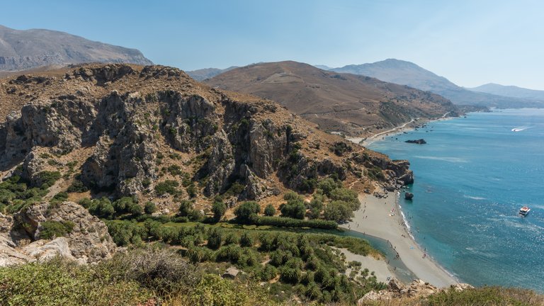 Preveli Palm Beach in Crete (Rethymno), Greece