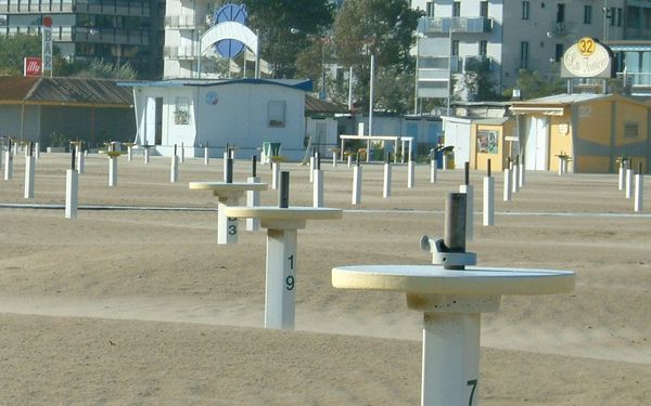 Rimini Beach in Rimini, Emilia-Romagna, Italy