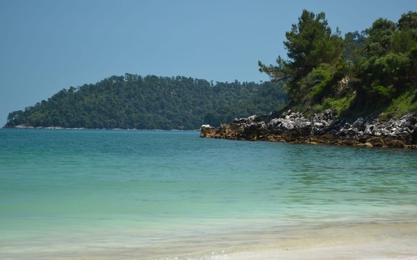 Saliara (Marble) Beach in Thassos, Greece
