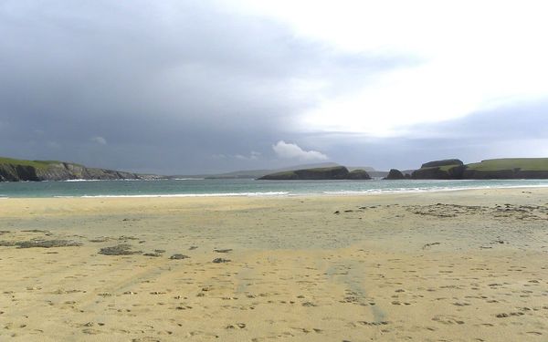St Ninian's Isle Tombolo in Bigton, Shetland, United Kingdom