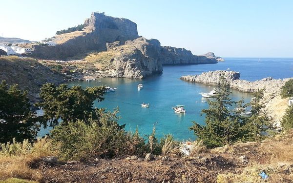 St Paul's Bay in Lindos, Rhodes, Greece