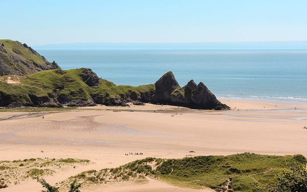 Three Cliffs Bay in Gower, Wales, United Kingdom