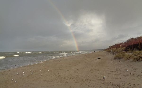 Ustka Beach in Ustka, Pomerania, Poland