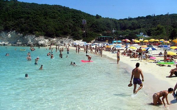 Voutoumi Beach in Antipaxos, Ionian, Greece