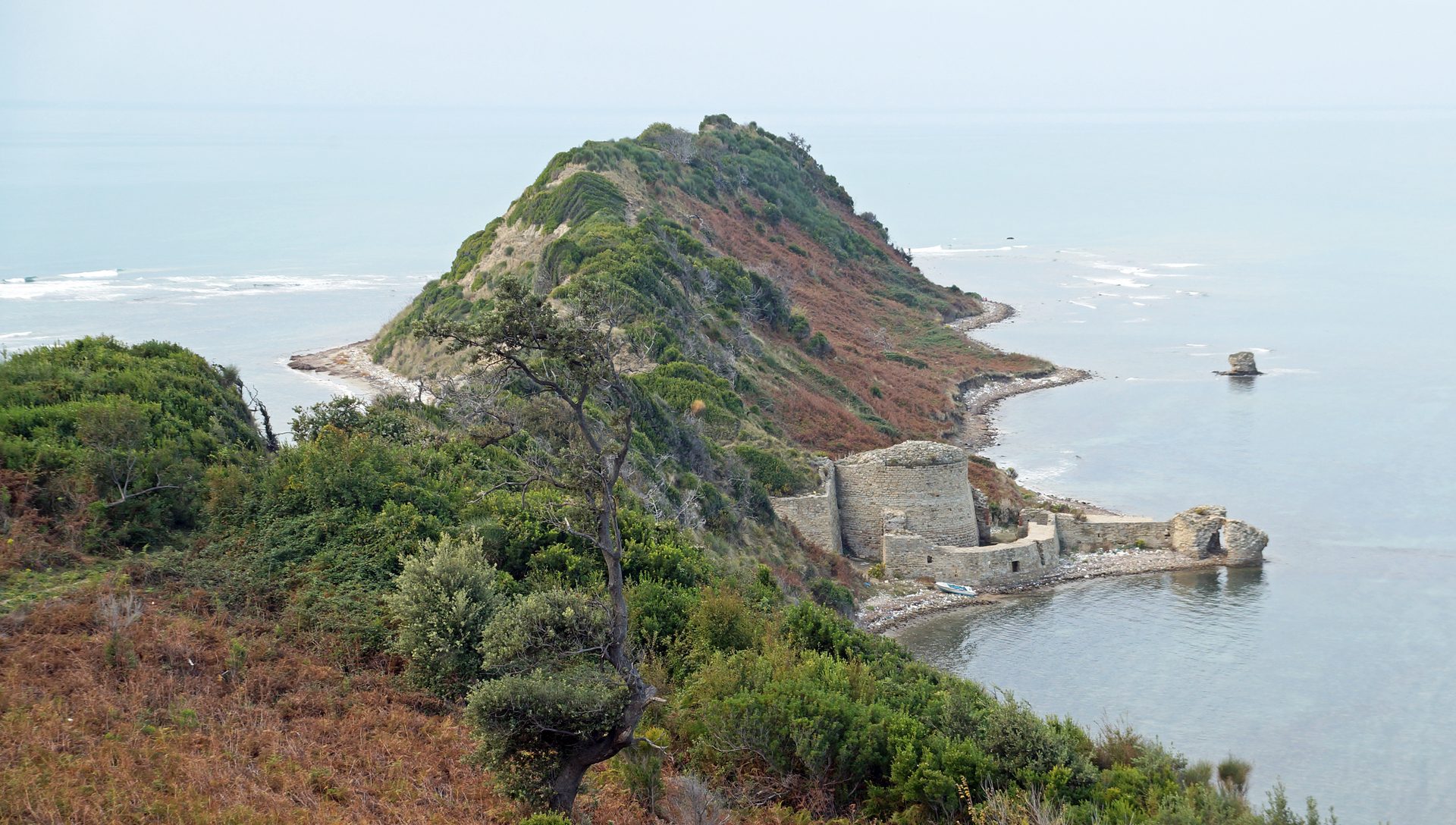 Cape of Rodon Beach in Durrës County, Albania