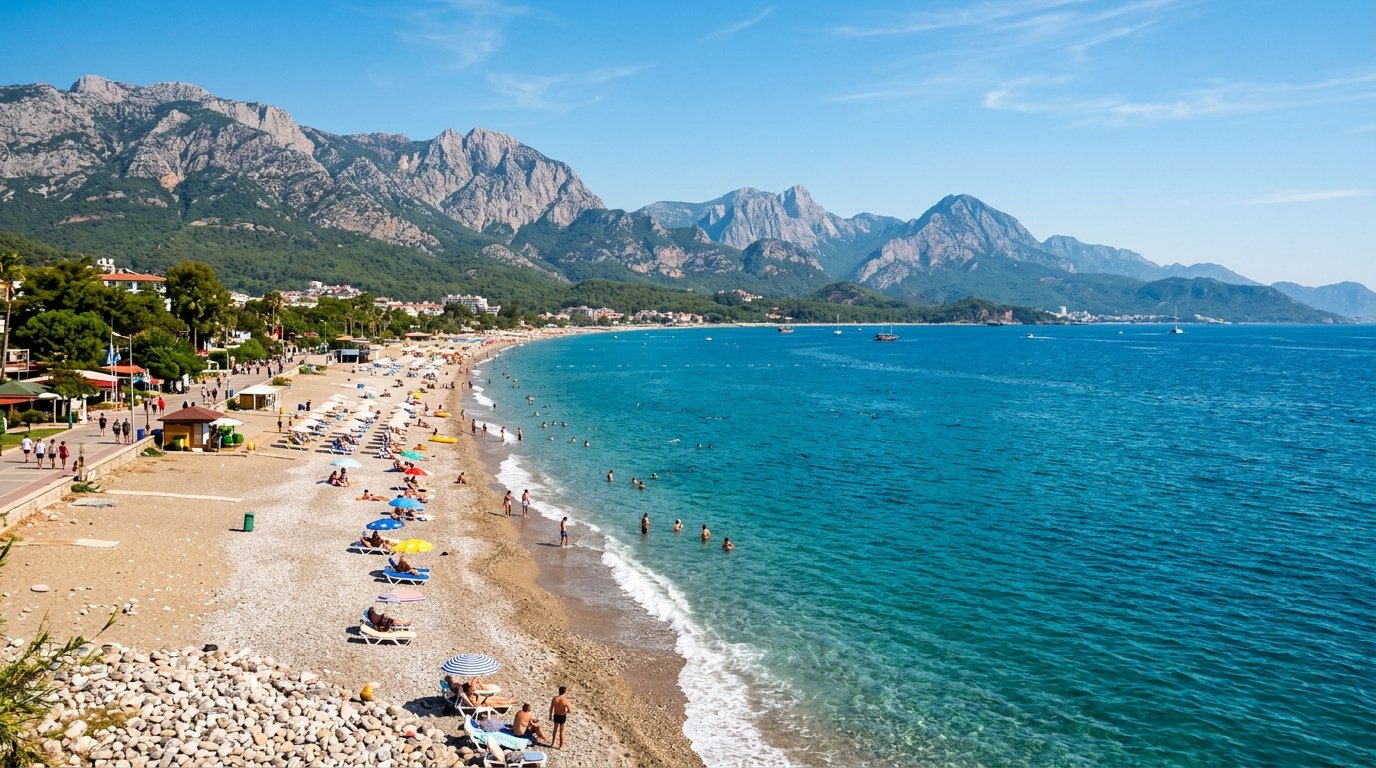 Konyaaltı Beach in Antalya, Turkey