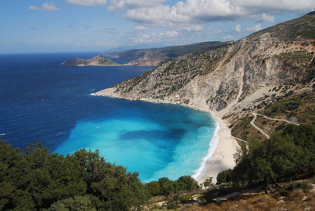 Myrtos Beach in Kefalonia, Greece