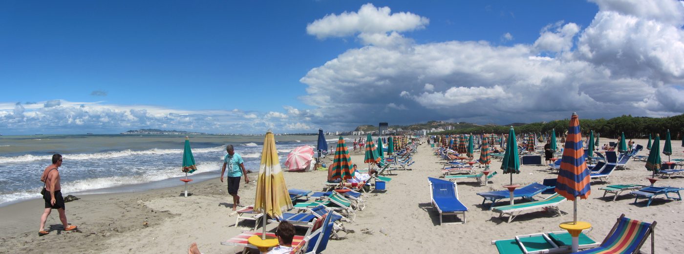 Golem Beach in Durrës Riviera, Central Albania, Albania