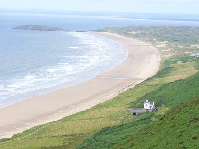 Rhossili Bay in Wales (Gower Peninsula), United Kingdom